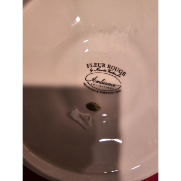 Rare Ambience Collections Nanette Vacher Fleur Rouge Red Set w/ 4 Part server - Picture 10 of 12